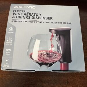 Electric Wine Aerator & Drink Dispenser Pourer  - New - LED Light - 4 Functions